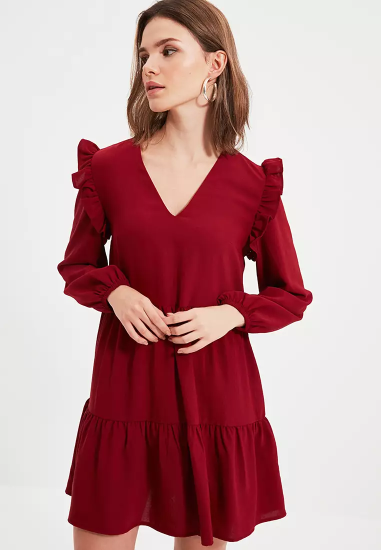 Red petite cocktail best sale dress