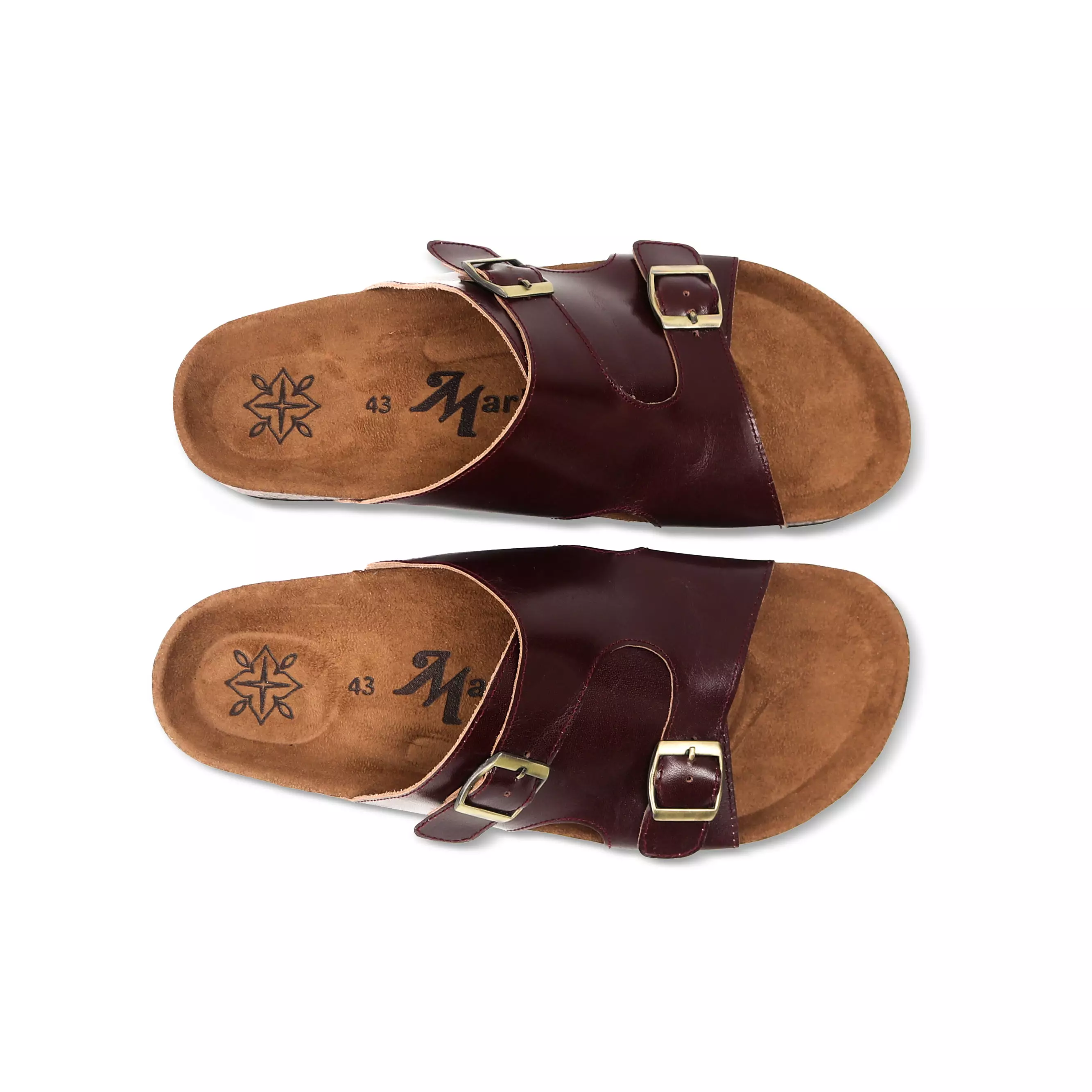 Sendal Pria Marhadi Sandal Slide Kulit Genuine Leather - Karten Maroon