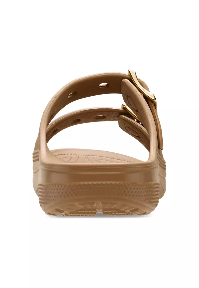 Crocs Women Saturday Metallic Buckle Sandal Sepia