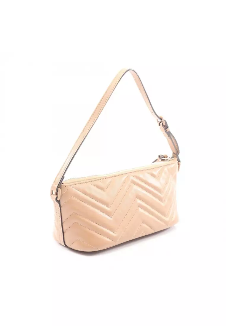Pre-Loved Gucci GG Marmont Handbag leather beige