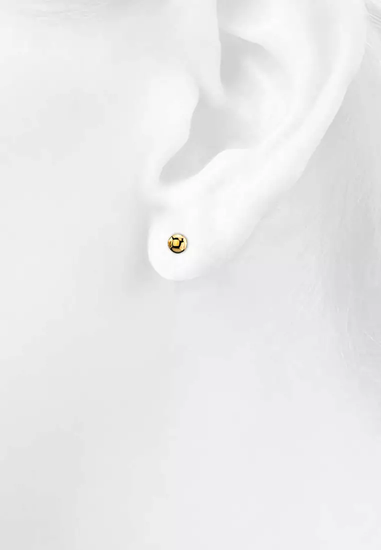 Ball Stud Earrings 5mm-Yellow Gold