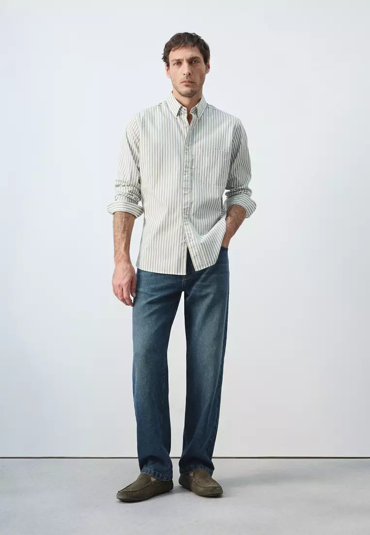 Regular-Fit Striped 100% Cotton Shirt