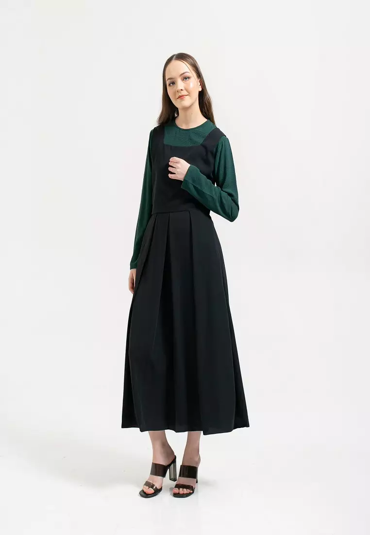 Alisha Overall Dress Black