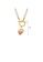 Glamorousky white Fashion Temperament Plated Gold 316L Stainless Steel Irregular Heart Pendant with Pink Cubic Zirconia and Imitation Pearl Necklace 3F9B7AC5699F09GS_2