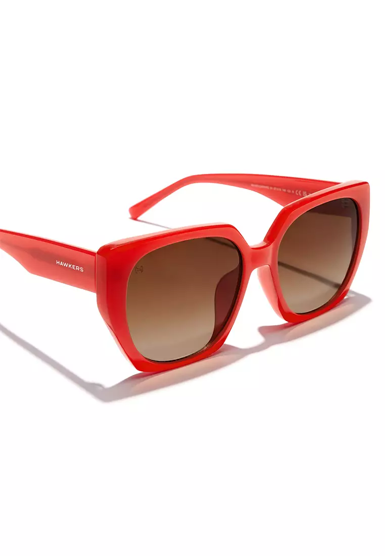HAWKERS Coral Peanut Butter Eco Boujee Sunglasses For Women, Female. Official Product Designed In Spain