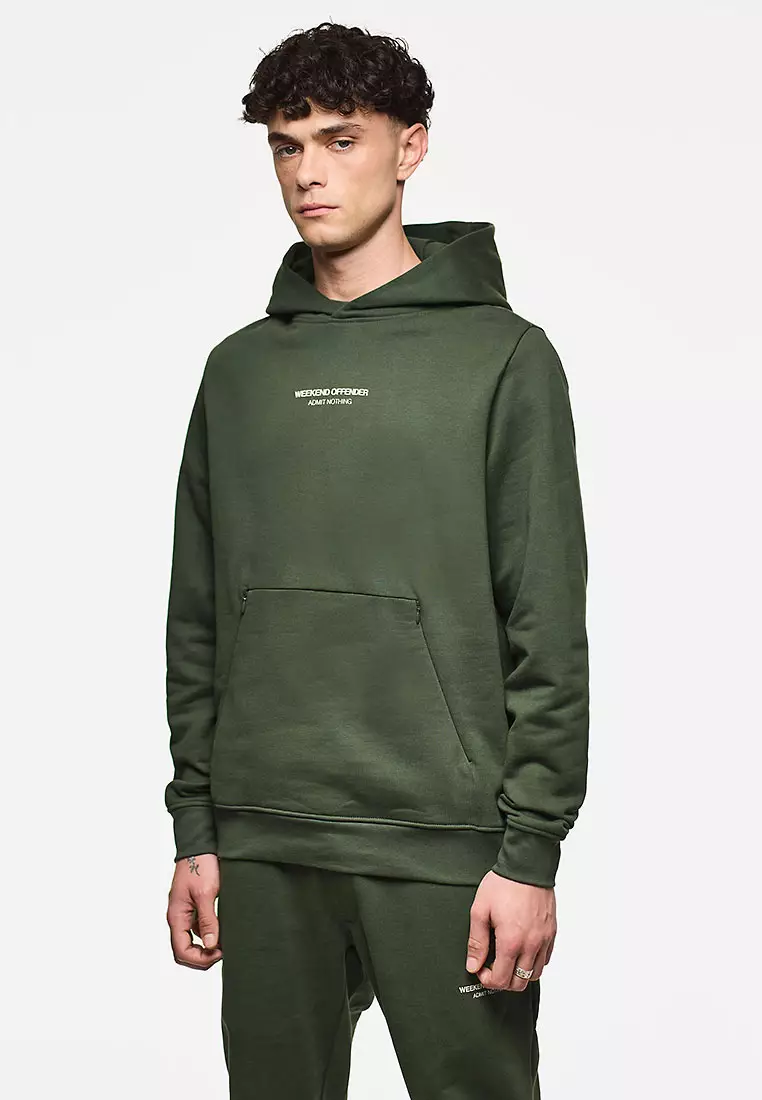 MENS BLACK FOREST/CALCIUM COBAIN WOAN HOODIE WITH SEAMED IN POCKET