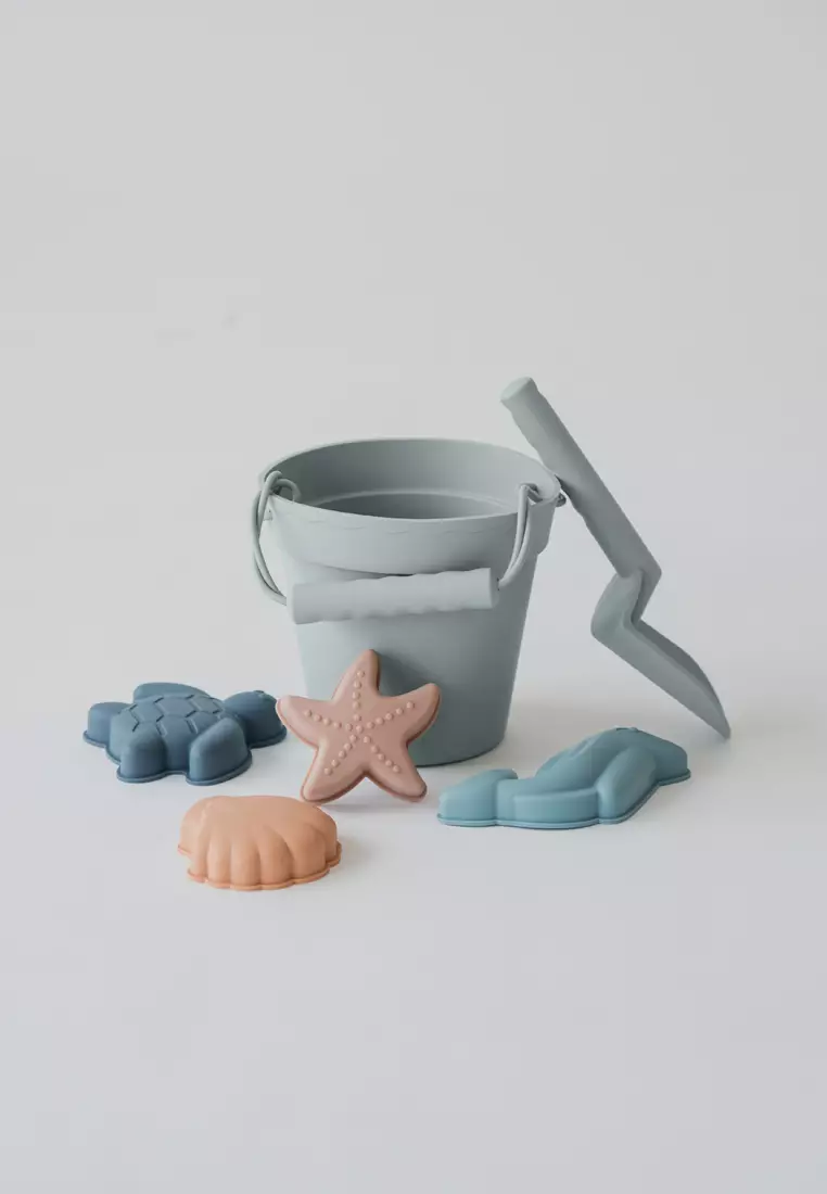 Beach Bucket Sand Toys - Bucket & Scoop Only, Dove Grey