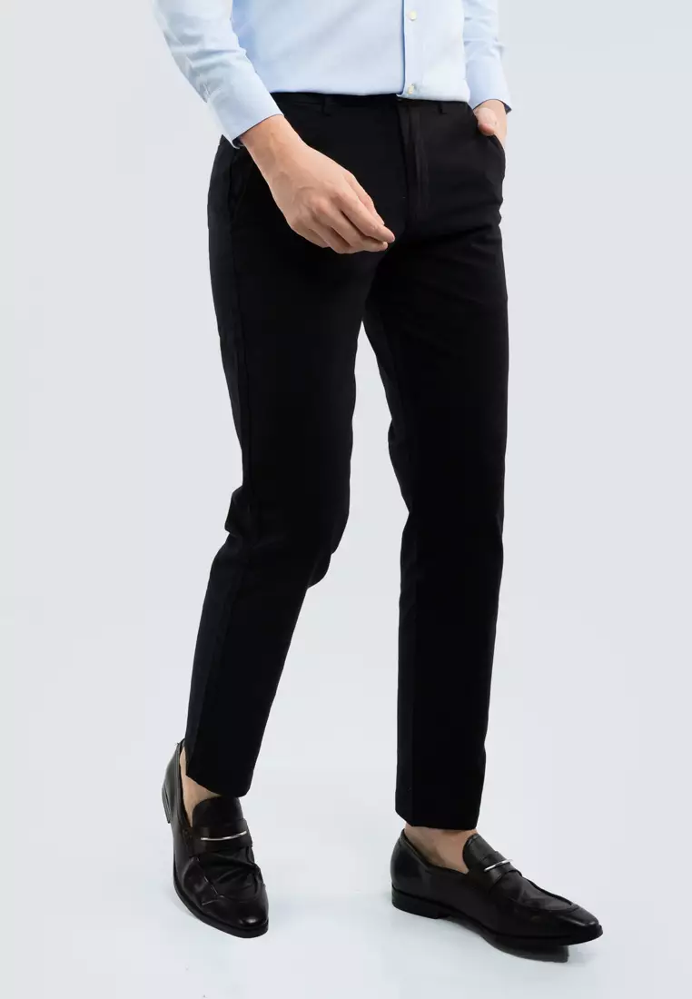Polo Haus - Men’s Cotton Mix Regular Fit Flat Front Cotton Pant