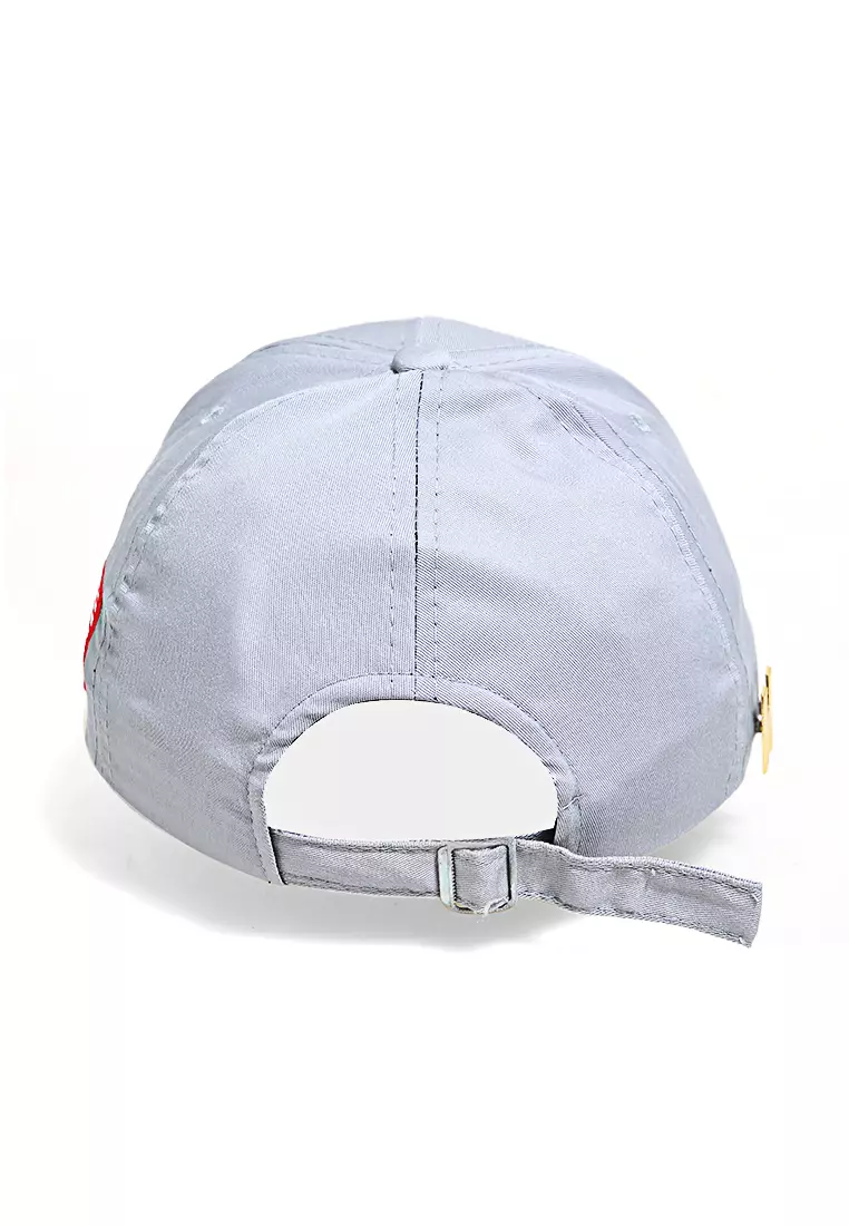 Maxton Topi Baseball Aksesoris Fashion Pria Flag Motive Resizable Strap Material Rafel ORIGINAL - Gray