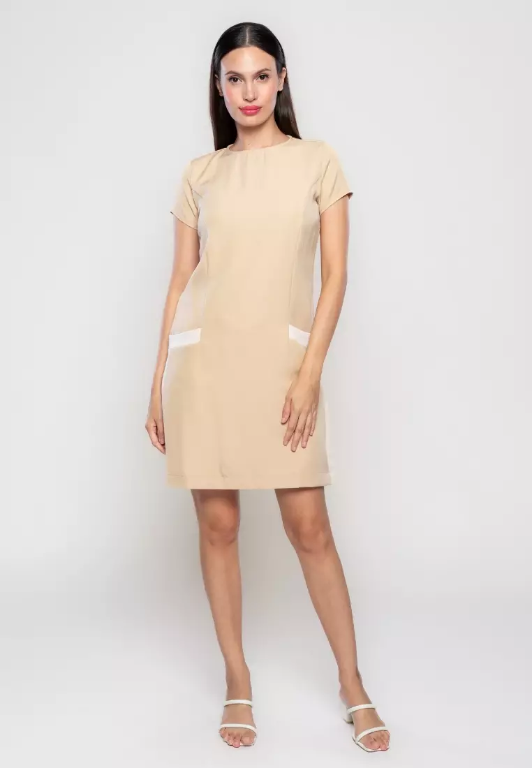 Kimberley Contrast Pocket Shift Dress
