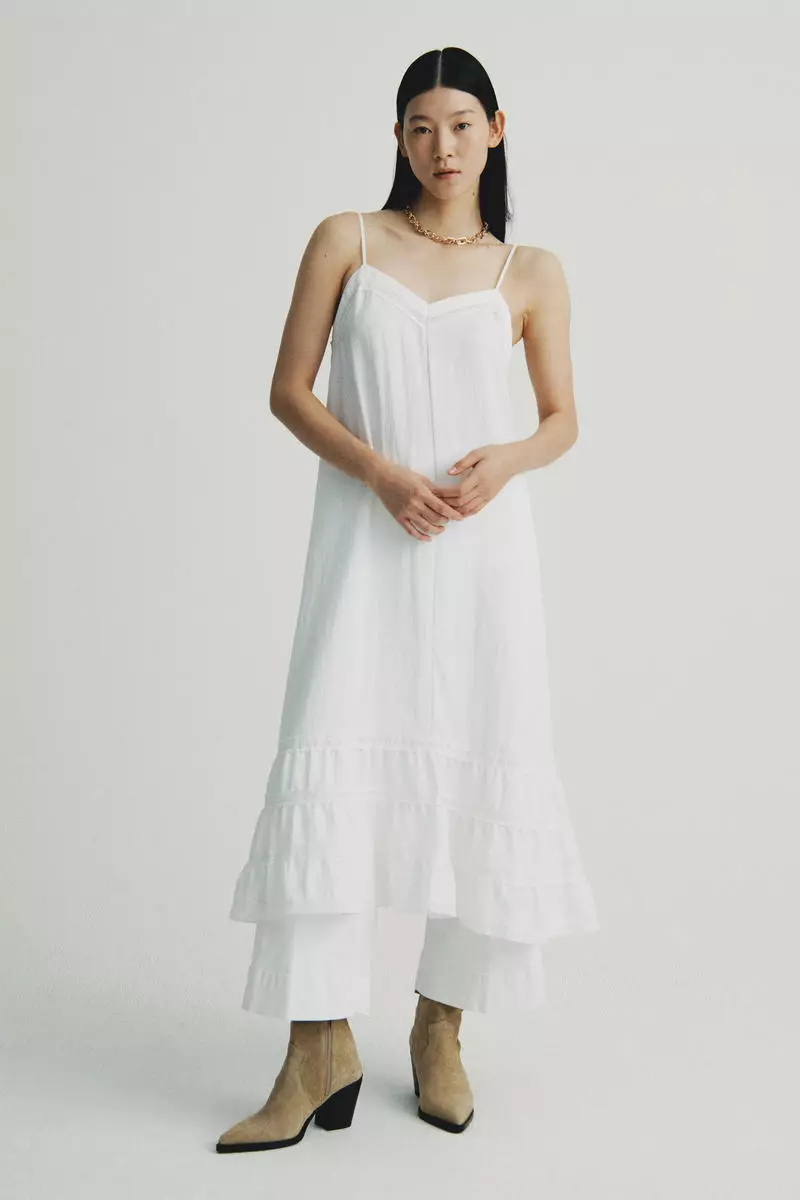 Lace-inset strappy dress