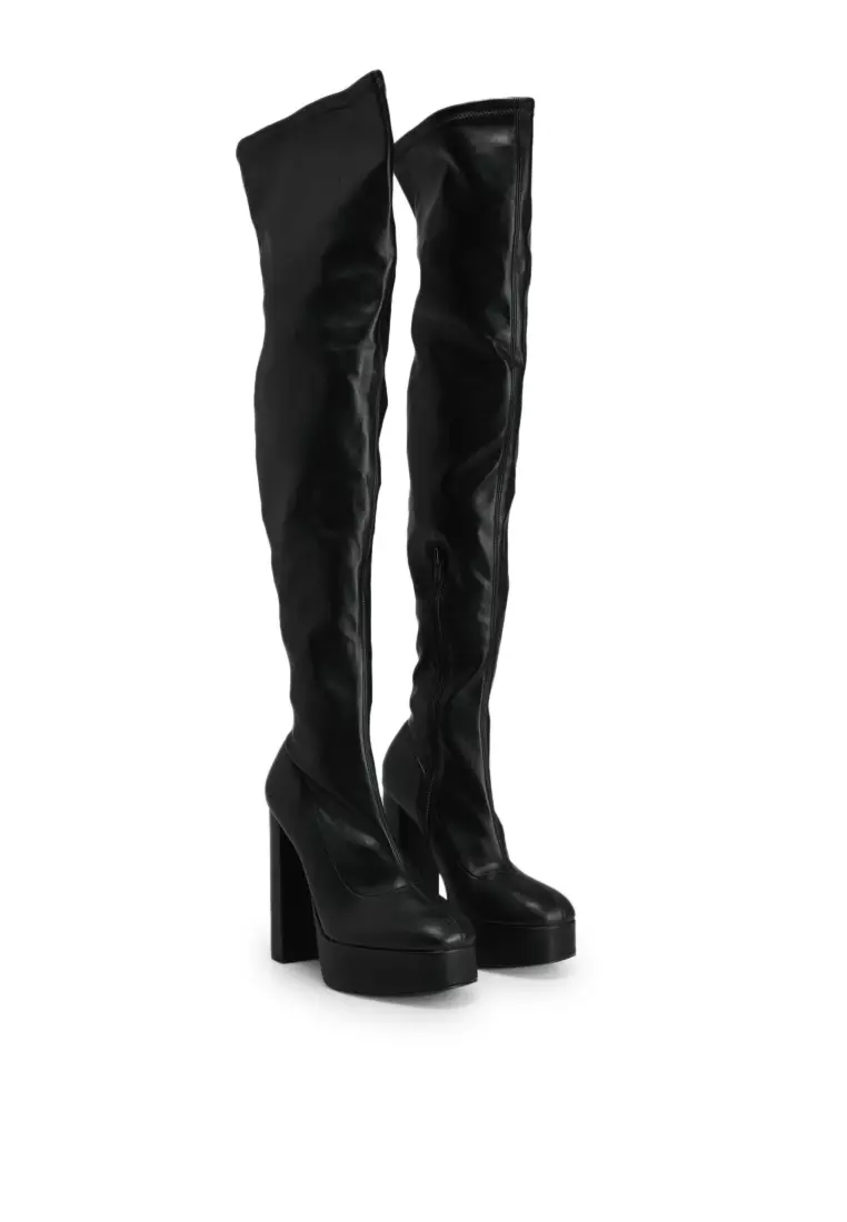 ZARA Faux Leather Long Boots 2025 | Buy ZARA Online | ZALORA
