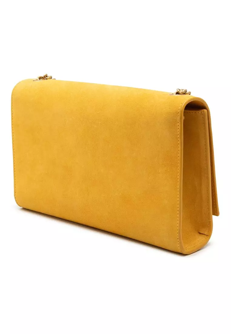 Pre-Loved Saint Laurent Medium Suede Monogram Kate Tassel Crossbody
