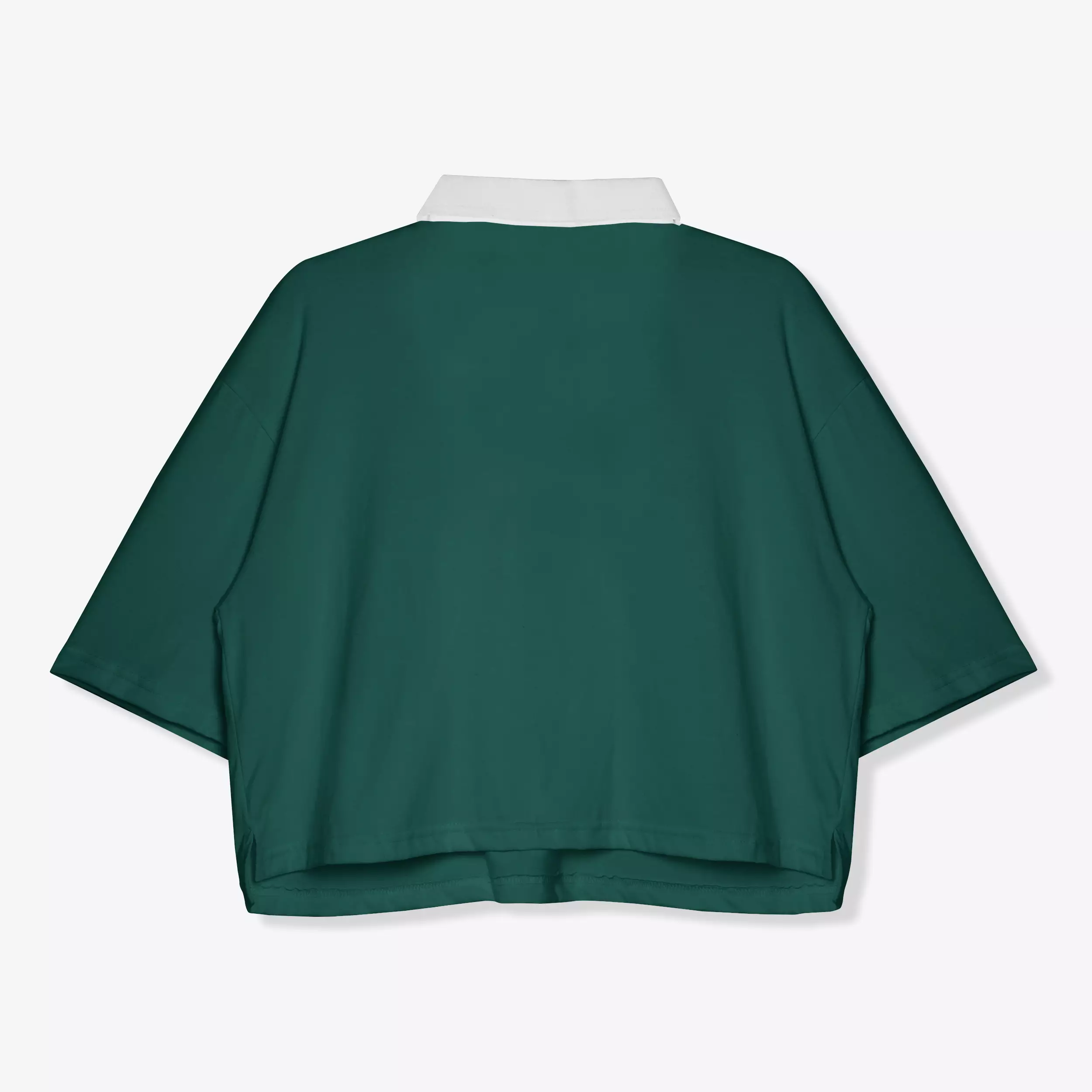 OOTDSUPPLY Oversize Polo Crop Shirt Enthusiast Club Dark Army l Polo Crop Pria dan Wanita OVZ-CPS005