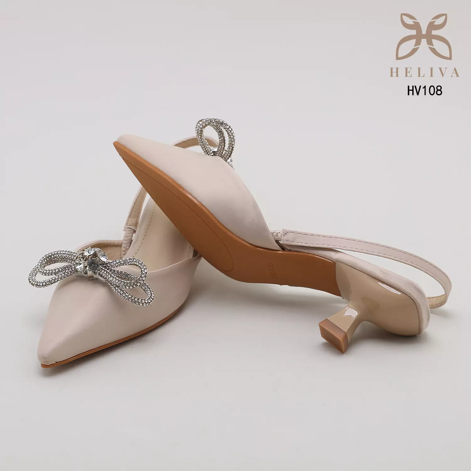 Heliva Kezia Heels Women Sling Back Butterfly Jewel Accesories