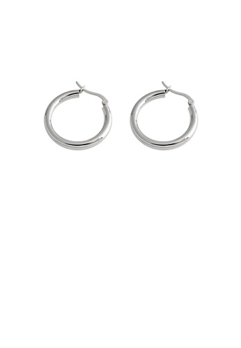 Glamorousky silver 925 Sterling Silver Simple and Fashion Hollow Geometric Round Stud Earrings 00AE1AC12AA263GS_1