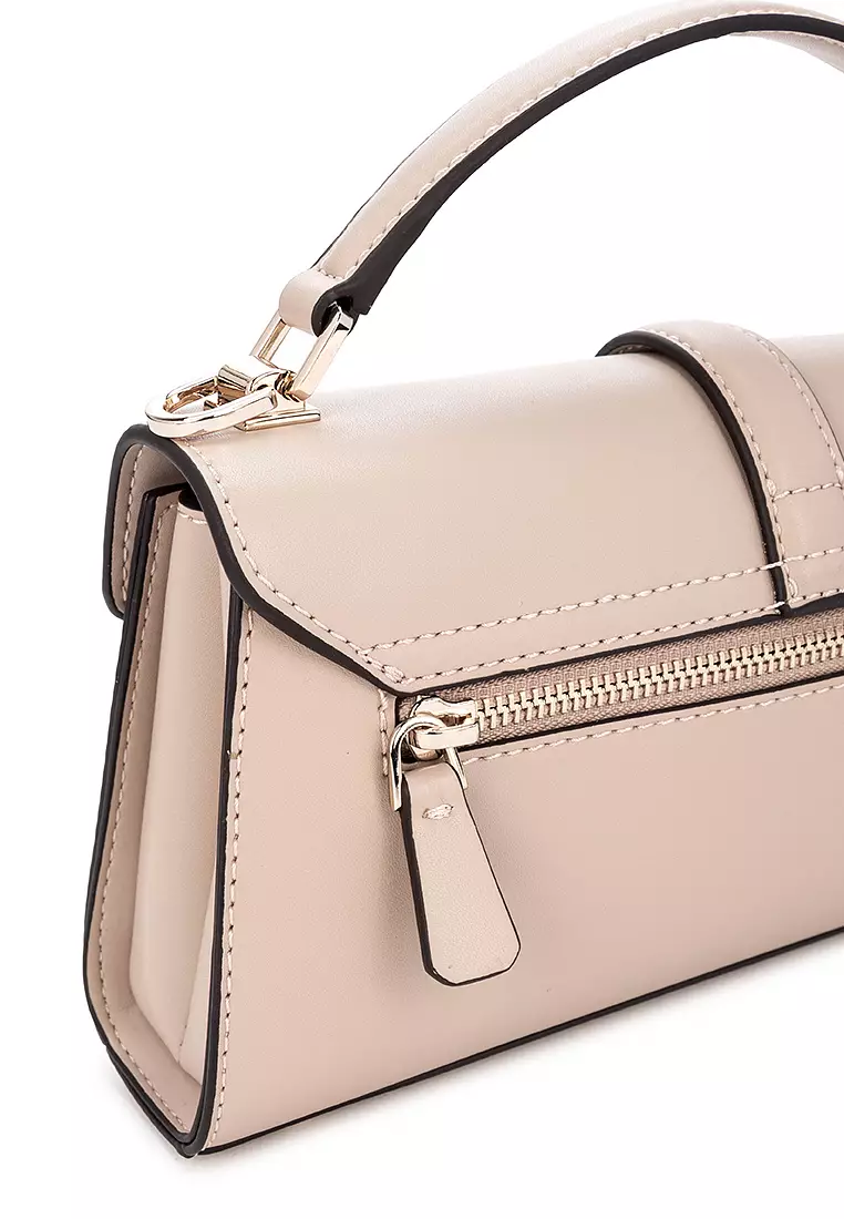 GUESS Queensland Borsa A Mano Top Handle: Borsetta In Poliuretano Nero Con Tracolla Regolabile E Scomparti