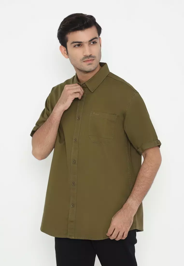 POLICE Kemeja Polos Cotton Regular Fit Pria