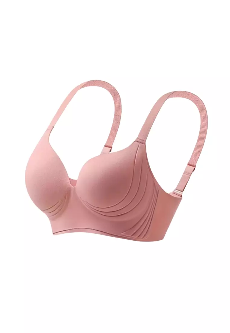 Premium Wynter Plus Size Seamless Wireless Support Bra in Pink