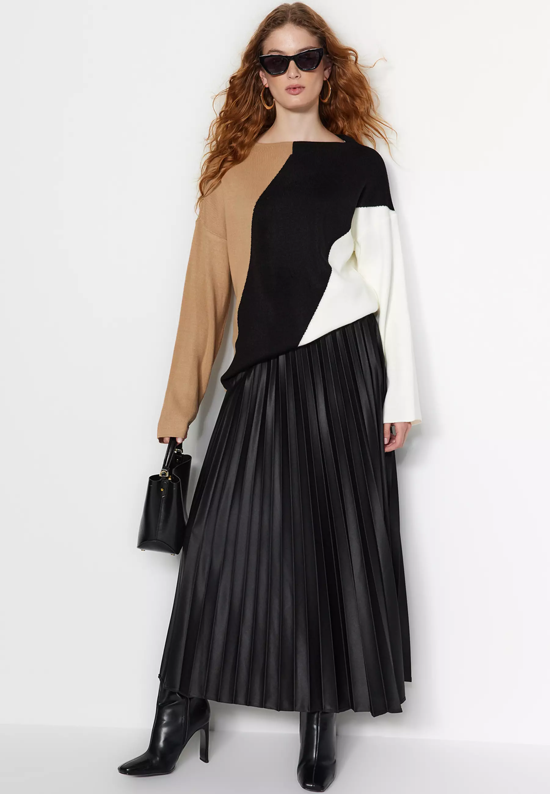 Pleated Maxi Skirt