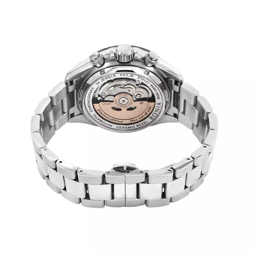 Jam Tangan Pria Bonia Automatic Stainless Steel Chronograph B10888-1312LE Original