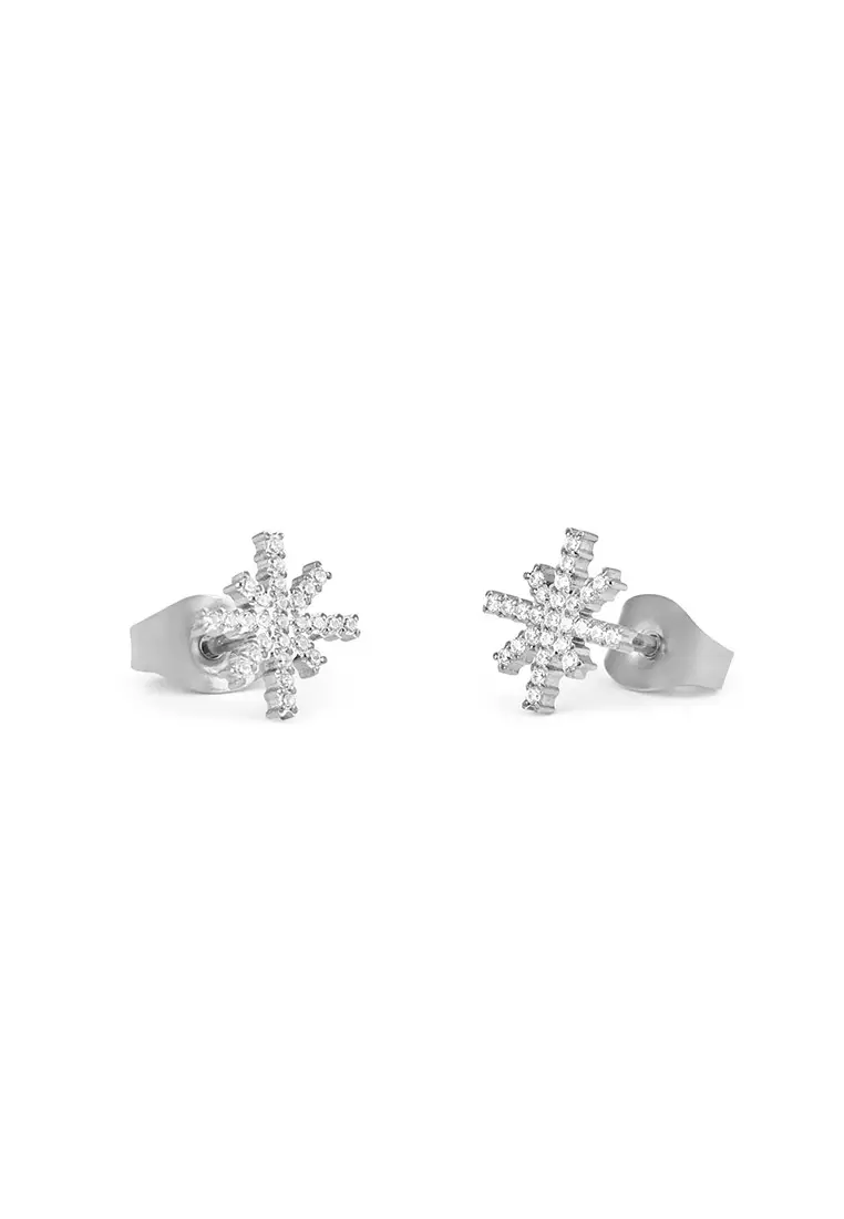 Mirelle Star Earring Silver Unisex Earrings for women and men stainless steel crystal Earrings DW Official Authentic Original perempuan lelaki DW
