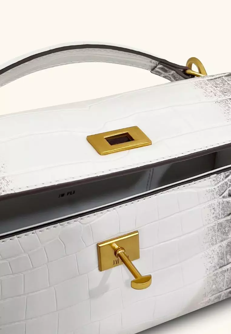 Noor Top Handle Bag - White Croc