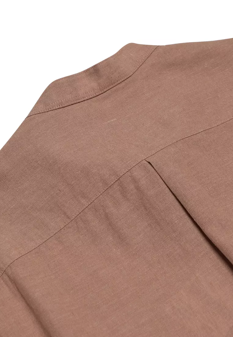 Buy Giordano Men's Cotton Linen Chinese Collar Shirt 2024 Online ... image.