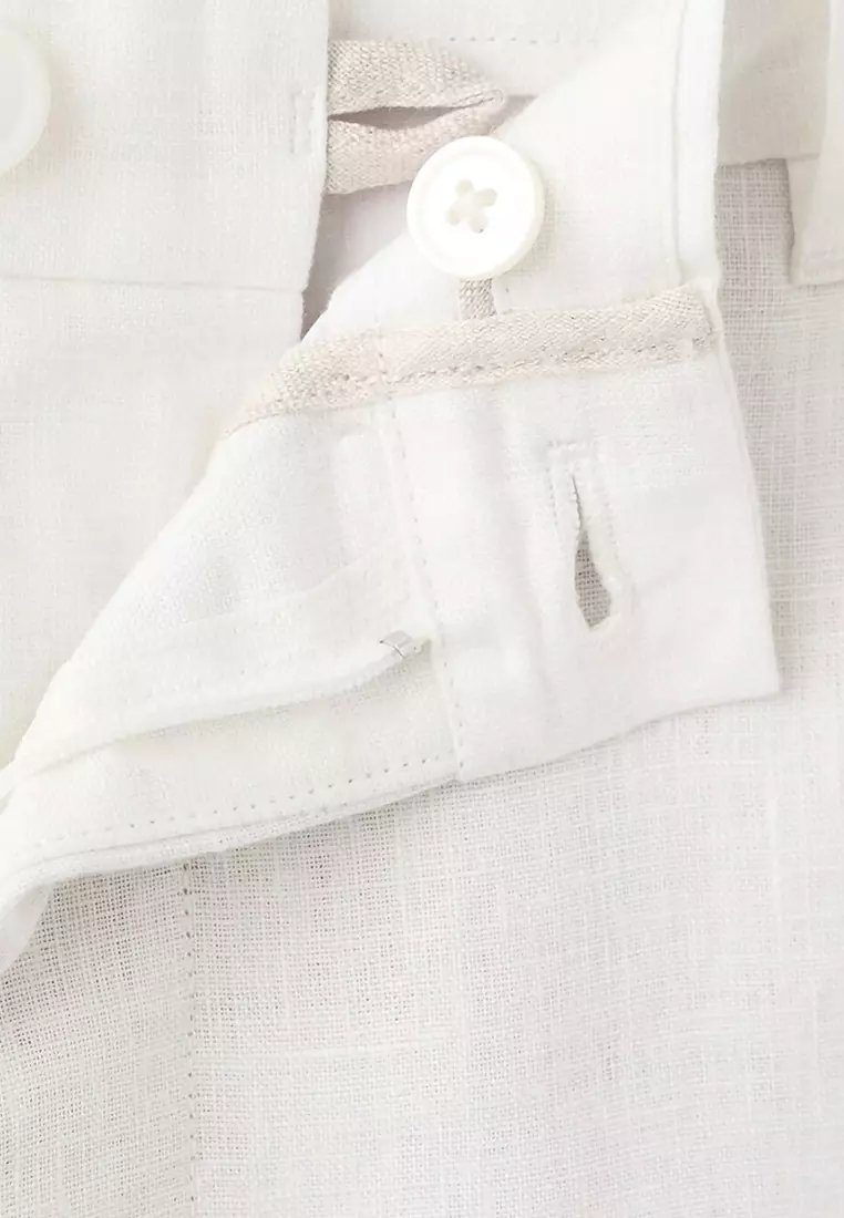 Slim-Fit 100% Linen Trousers