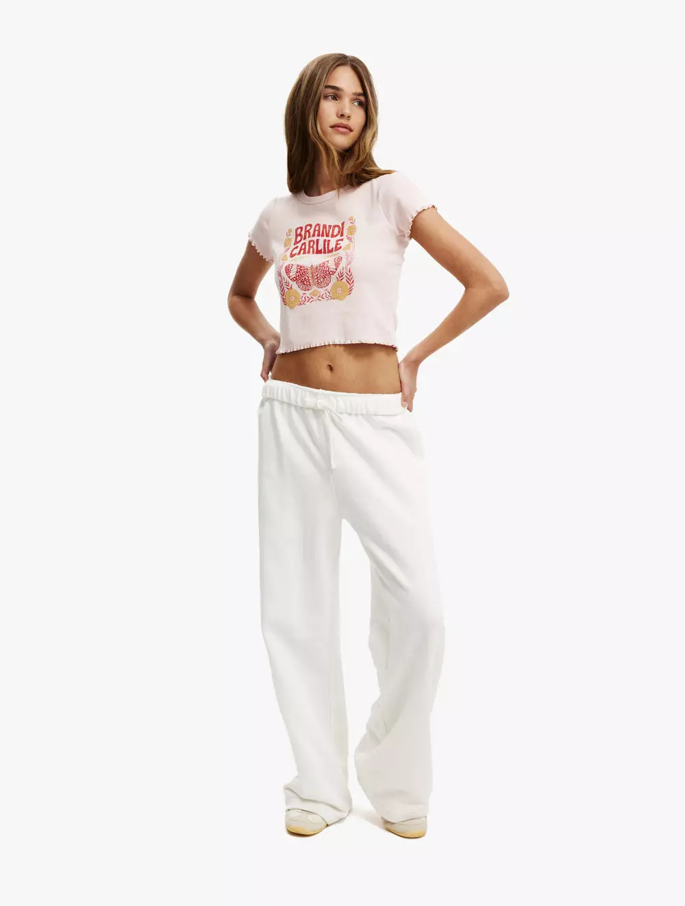 Cotton On - Atasan - Micro Lettuce Graphic License Tee - Lcn Mt Brandi Carlile/ Pale Blush