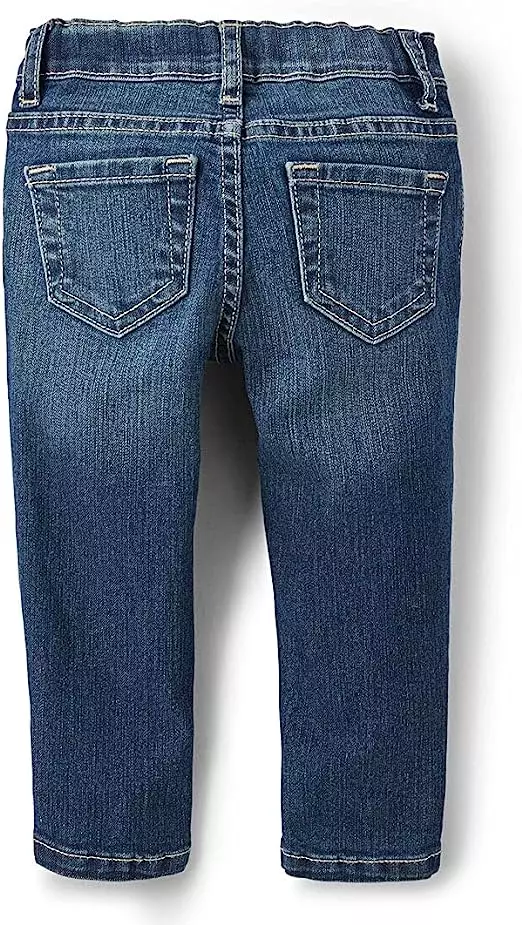 Toddler Girls Basic Skinny Jeans - Celana Bayi Perempuan (Biru Tua)