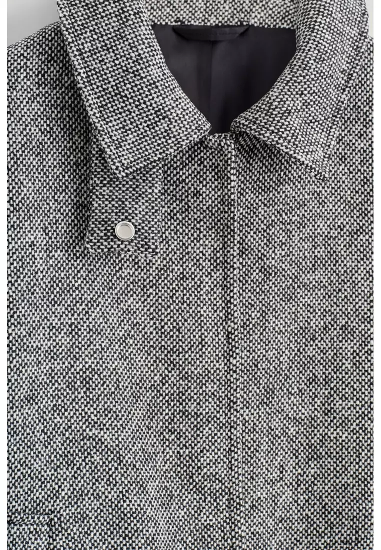 WOOL-TWEED FUNNEL-NECK JACKET