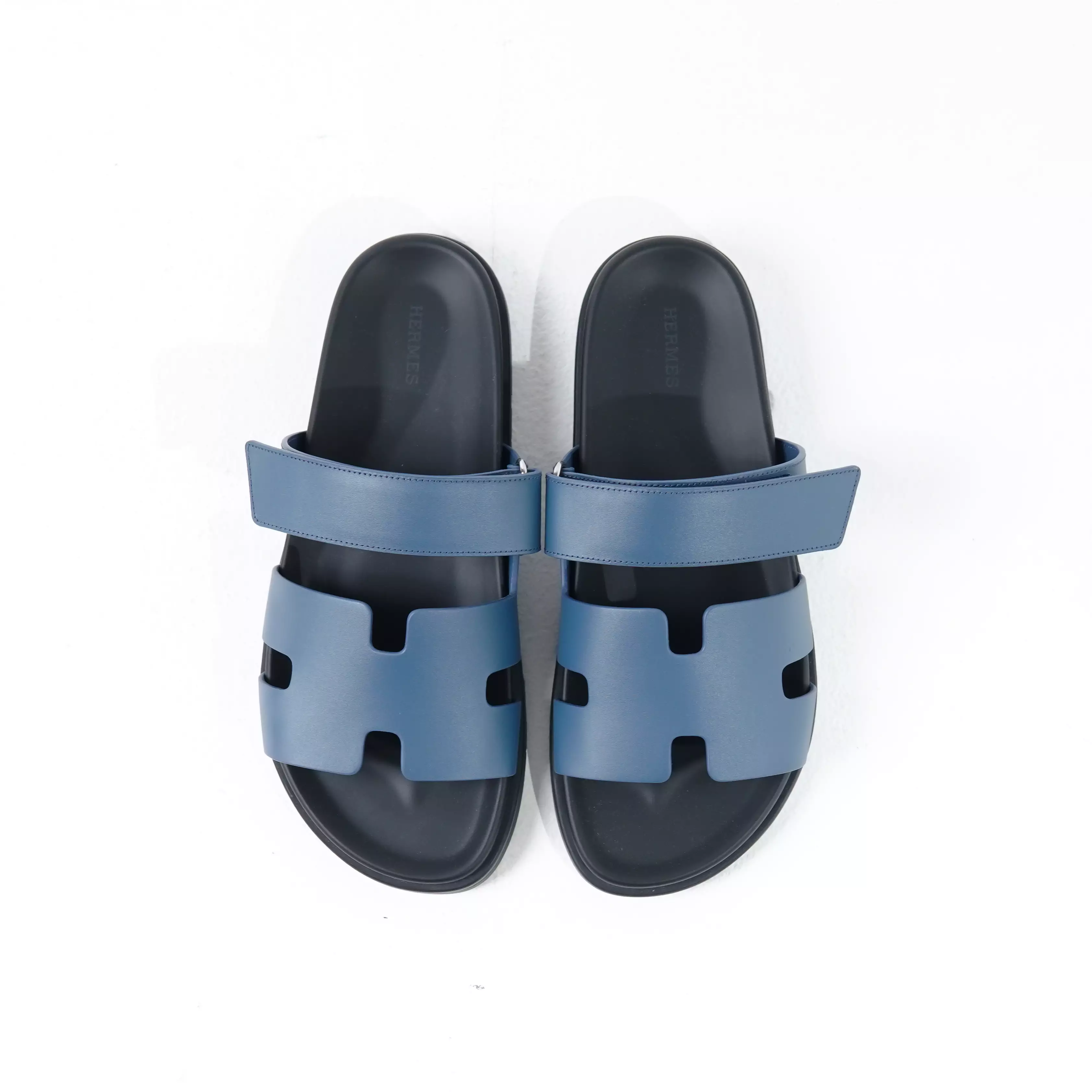 Sandal HERMES CHYPRE EPSOM BLACK BLUE SANDAL 100% ORIGINAL