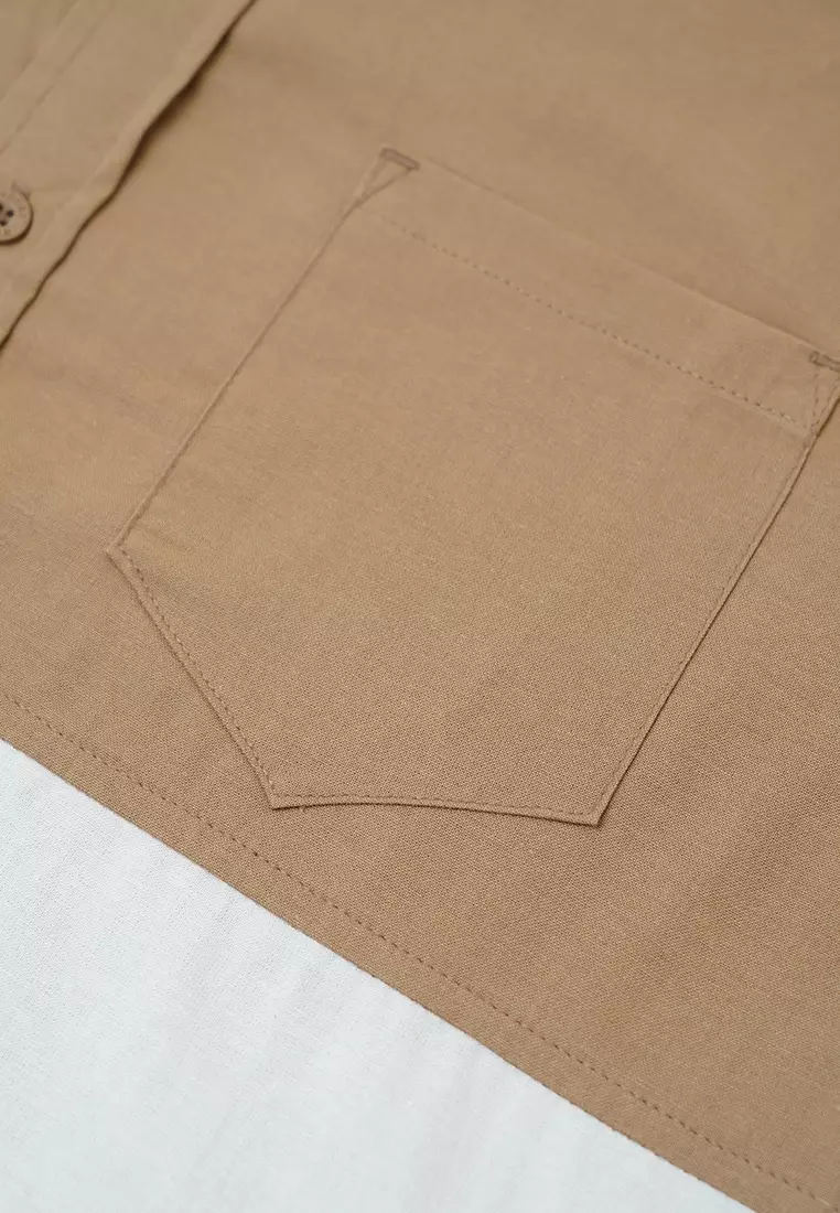 Ramadan Series | Ryusei Kemeja Kerah Koko Lengan Pendek Nirasaki CMB Brown