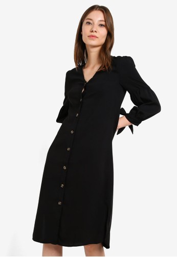 black button up shirt dress