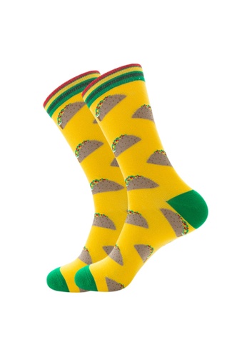 Kings Collection yellow Taco Pattern Cozy Socks (EU39-EU45) D5152AAF41AEB2GS_1