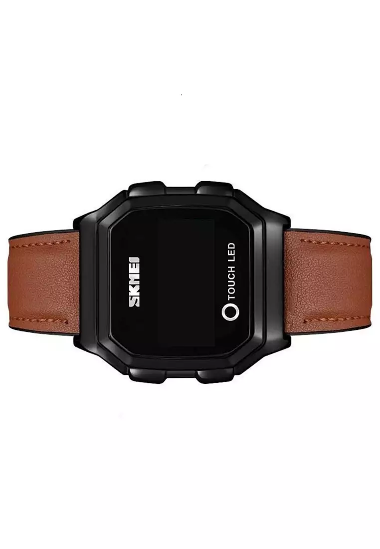 Jam Tangan Digital Pria Casual Design Modern Waterproof Strap Tali Kulit Leather PL60 ORIGINAL