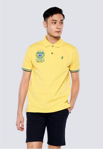 POLO HAUS yellow Polo Haus - Men’s Regular Fit Brasil Flag Design Polo Tee F37C2AA5BA2A17GS_1