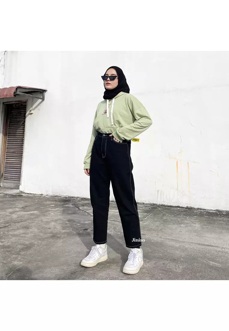 Highwaist Mom Jeans Black Oreo 352 BREAK FREE