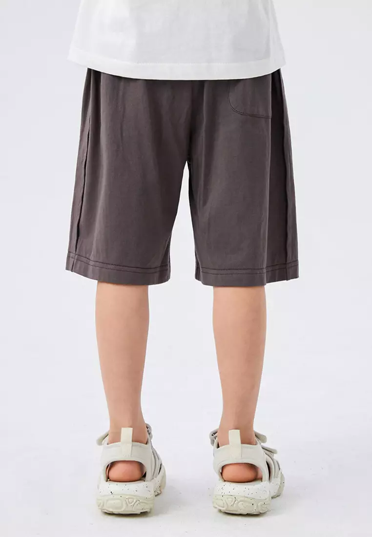 男童针织短裤中大童趣味印花设计阔腿裤