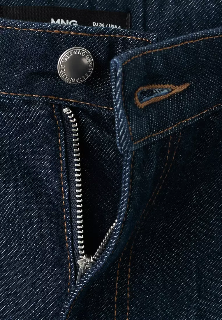 High-Waist Straight-Fit Denim Shorts