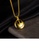 Glamorousky silver Fashion Simple Plated Gold Geometric Round Smiley Face 316L Stainless Steel Pendant with Necklace F023DACCEA1FEEGS_3