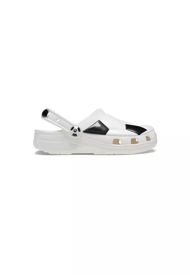 Kids' Classic Soccer Ball Clog in White Black