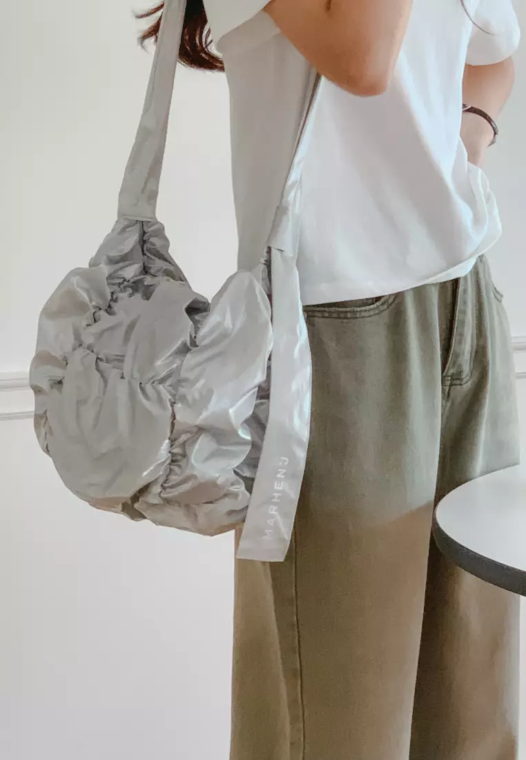 POPCORN SWING Nylon Crossbody Bag Silver