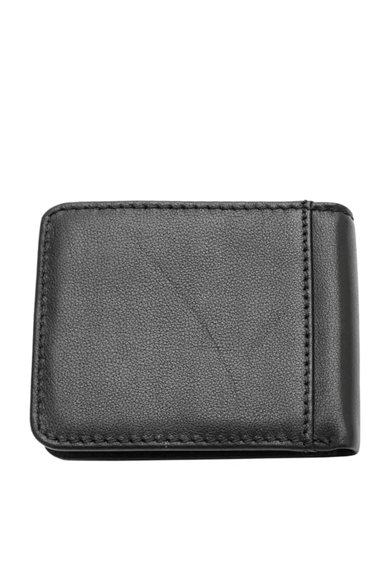 Men's RFID Blocking Tri Fold Wallet with Coin Compartment - Black