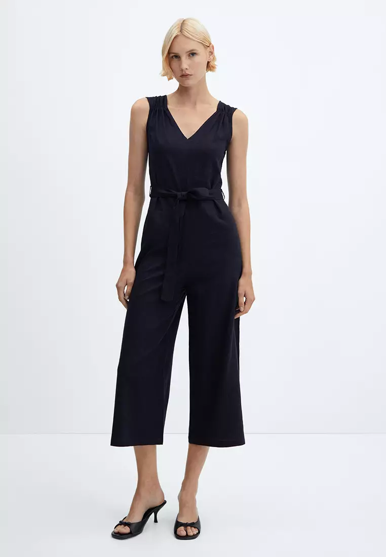 Mango navy sales jumpsuit