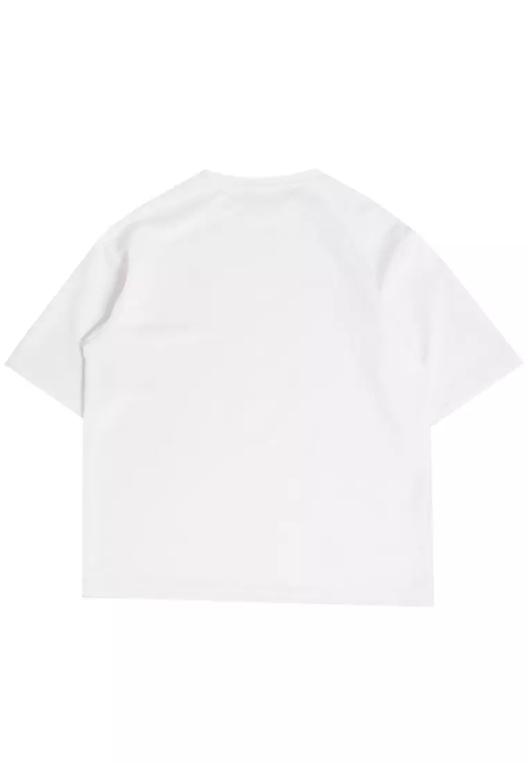 MTO45 kaos oversize gambar bunga matahari sun flower bahan tebal scuba distro pria putih