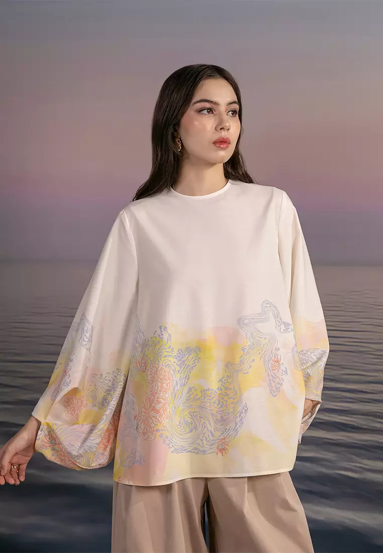 Kami Velya Puff Sleeves Top White