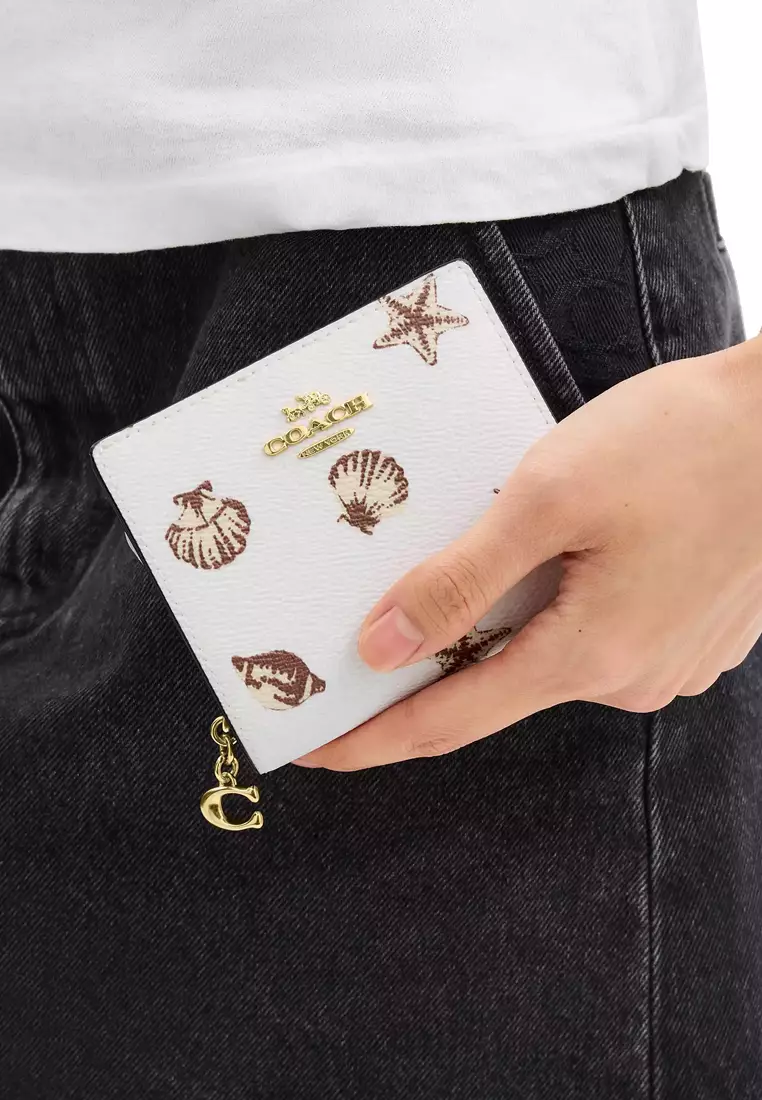Snap Wallet With Shell Print - Chalk Multi CBO73