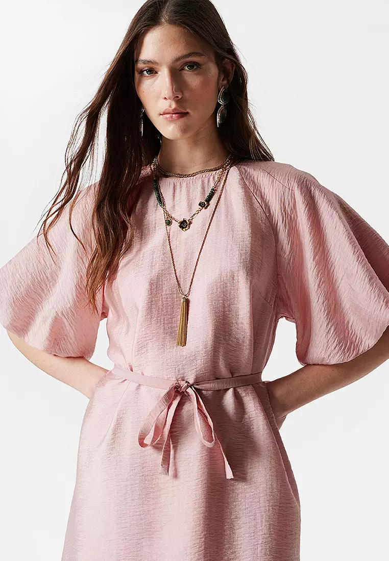 Puff-Sleeved Mini Dress